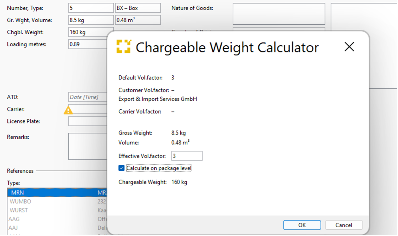 Chargeable_Weight_calculator