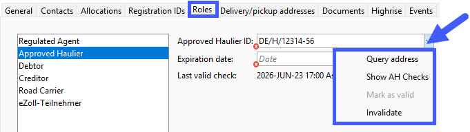 approved haulier role options